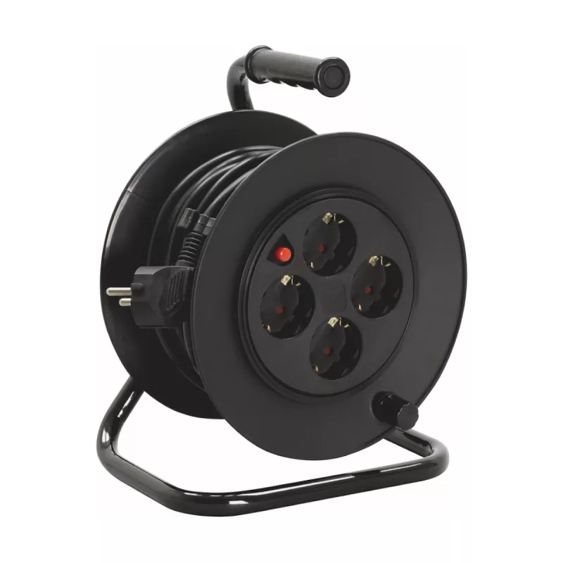 Kabeltromle 10m H05VV-F (RKK) 3G1,0mm² IP20 Sort Malmbergs 9924016