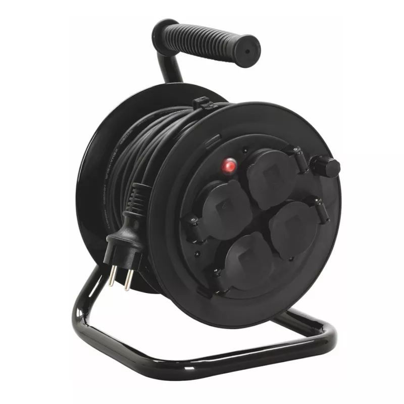 Kabeltromle 20m H05RR-F (RDV) 3G1,0mm² IP44 Sort Malmbergs 9924019