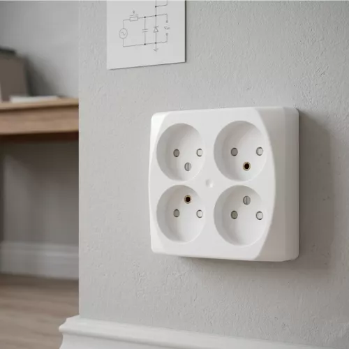 Vægstikkontakt Nova 4-Vejs Ujordet 16A 250V Hvid Malmbergs 1896886