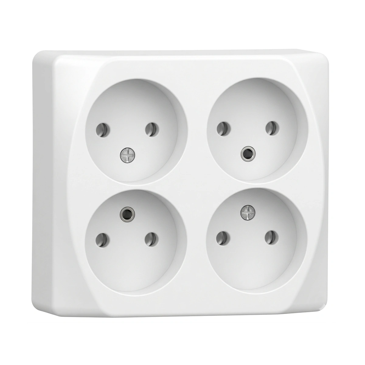 Vægstikkontakt Nova 4-Vejs Ujordet 16A 250V Hvid Malmbergs 1896886