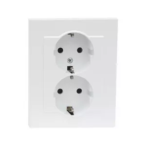 Vägguttag Optima 2-Vägs Med Jord Signalvit Malmbergs 1894422