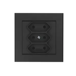 Wall Socket Optima 3 Way Euro Socket Black Malmbergs 1894460