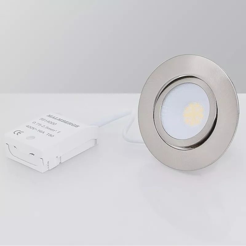LED Downlight MD-230 3x5W 230V 3000K IP44 Satin Malmbergs 9974565