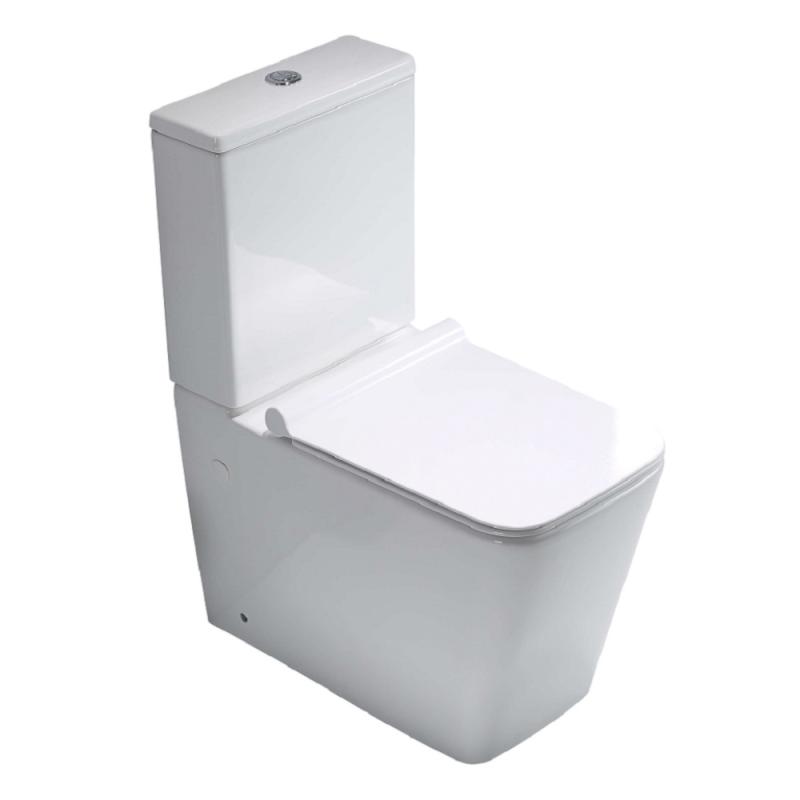 MOON Gulvstående Toilet Blank Hvid Rimfree SoftClose, NOURK