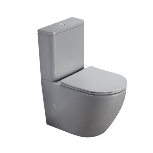 OCEANA Golvstående WC Matt Grå Rimfree P-lås, NOURK