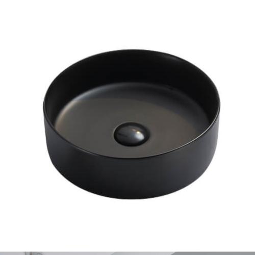 Runt Ovanpåliggande Tvättställ Matt Svart, NOURK