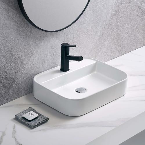 Rektangulärt Ovanpåliggande/Vägghängt Tvättställ Matt Vit, NOURK