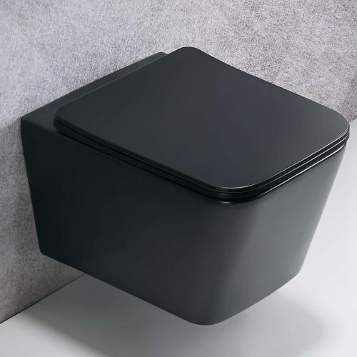 Moon Vägghängd Toalettstol Matt Svart, NOURK