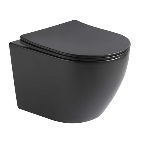 OCEANA Vägghängd Toalettstol Matt Svart, NOURK