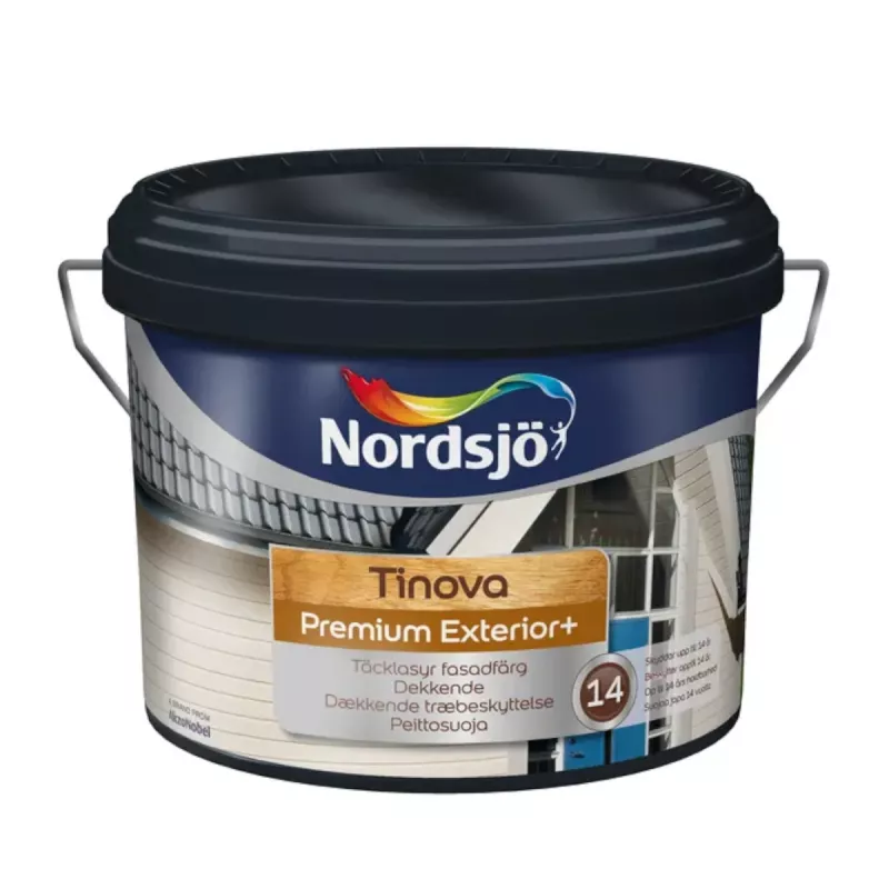 Träfasadfärg Tinova Premium Exterior+ BW Utomhus 10 Liter Vit Nordsjö