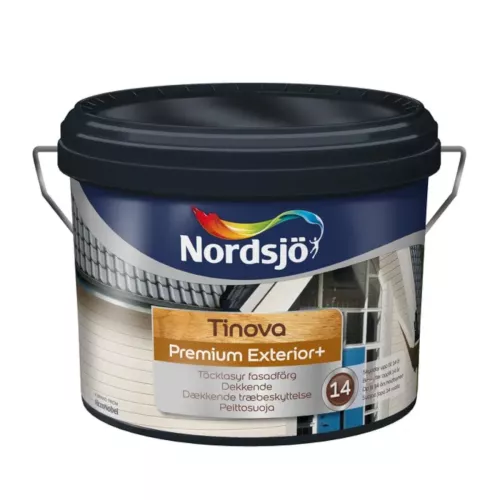Träfasadfärg Tinova Premium Exterior+ BW Utomhus 10 Liter Vit Nordsjö