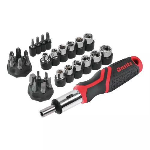 Bits And Socket Set 29 Parts With Ratchet Onsite