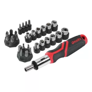 Bits And Socket Set 29 Parts With Ratchet Onsite