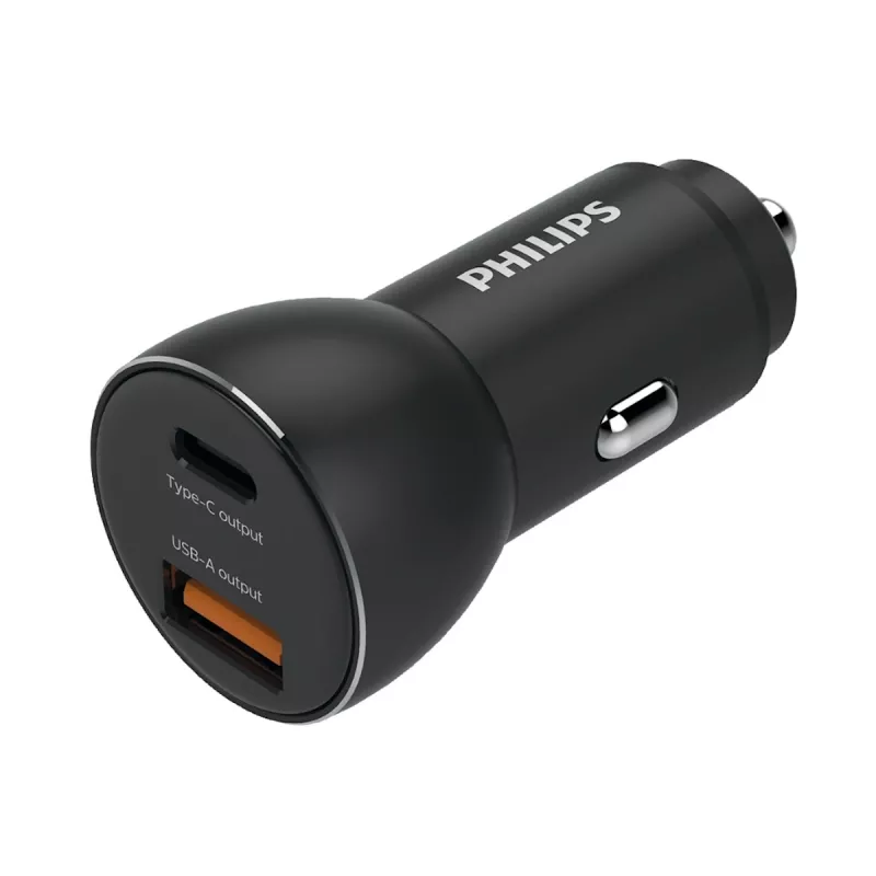 Billaddare Med USB-A Och USB-C 2-Uttag Philips