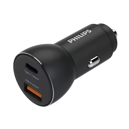 Billaddare Med USB-A Och USB-C 2-Uttag Philips