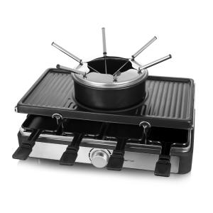 Raclette Grill 1400W Sort Med Sølv Emerio