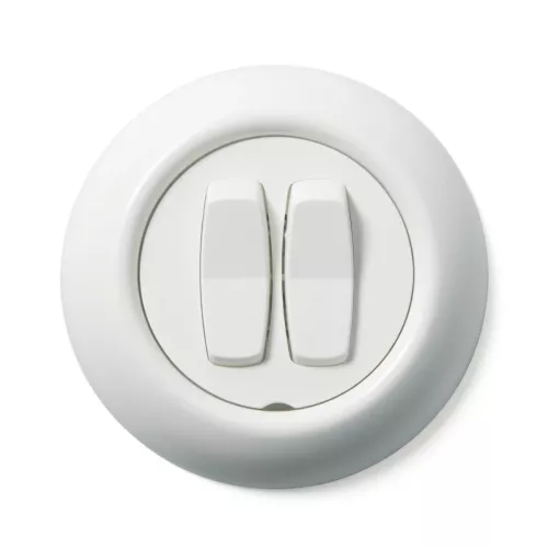 Renova Rocker Switch Double Step 1-Pole 16A 250VAC IP21 White Schneider Electric