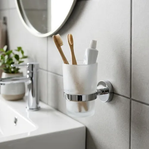 Hållare Med Tandborstglas Home Polerad Krom Smedbo HK343