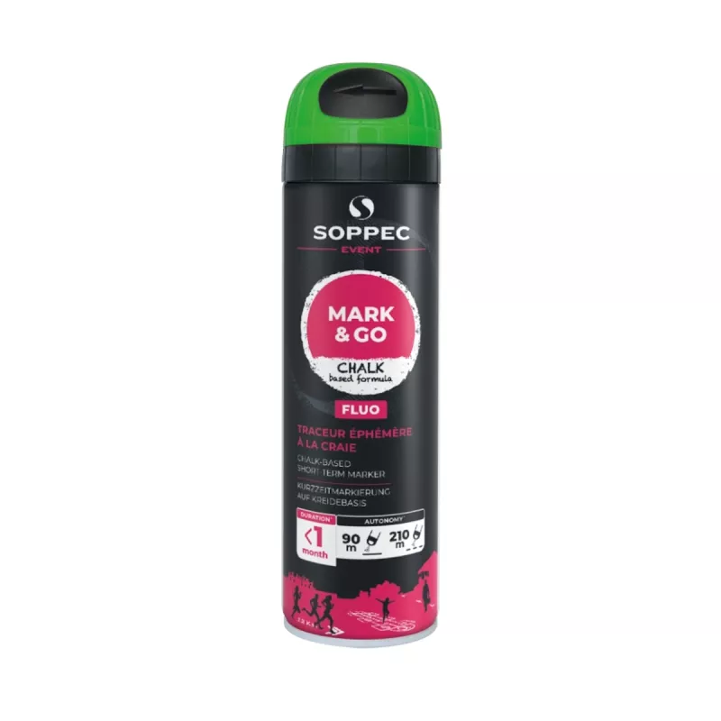 Kritspray Mark & Go 500ml Fluo Grön Soppec