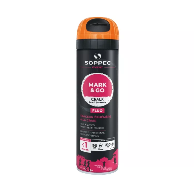 Kritspray Mark & Go 500ml Fluo Orange Soppec