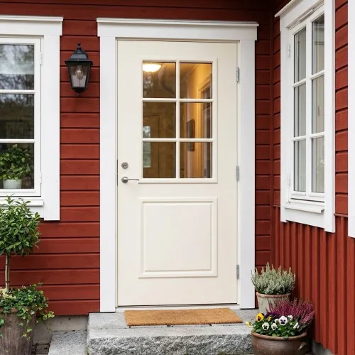 Swedoor Classic Smetana Vit NCS S 0502-Y Ytterdörrar Med Klarglas