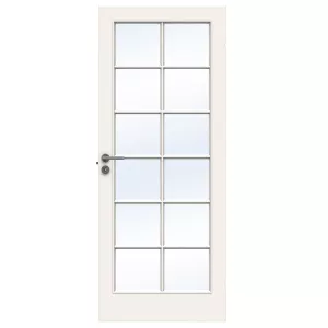 Swedoor Compact SP12 Klassisk Innerdörr Vit Med Fasettslipat Glas (Med Tillval)