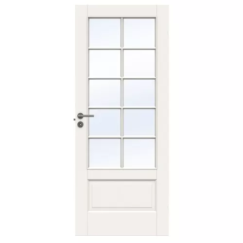 Swedoor Craft SP10 White Interior Door With Beveled Glass And Clear Glass