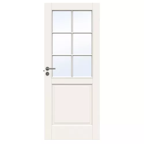 Swedoor Craft SP6 White Interior Door With Clear Glass