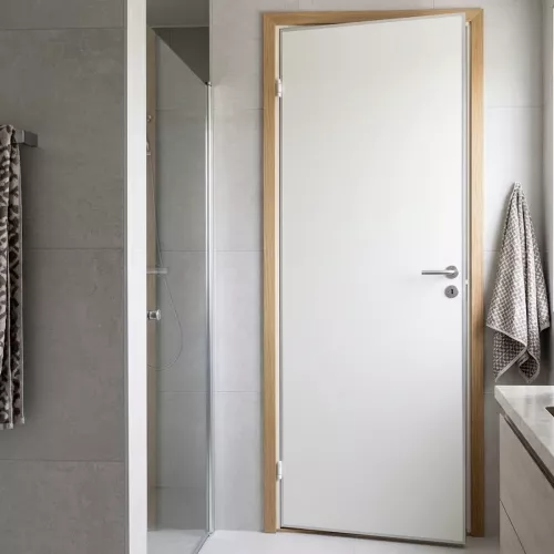 Swedoor Easy Hvid Laminat Med Aluminiumsliste Badeværelses Og Vådrumsdør