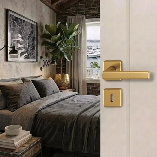 Swedoor Indoor Door Handle Dallas Bronze With Key Plate