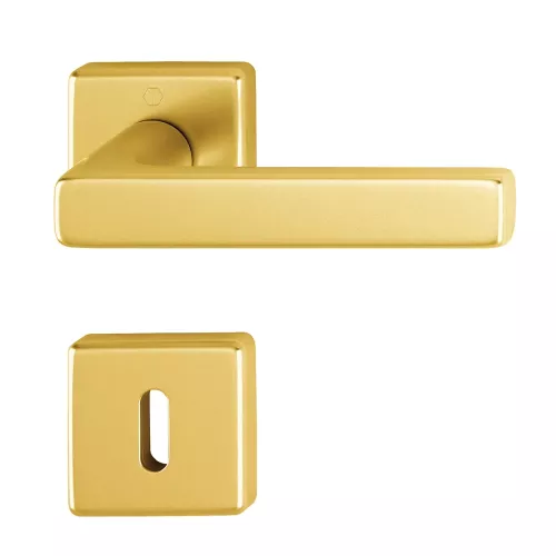 Swedoor Indoor Door Handle Dallas Gold With Key Plate