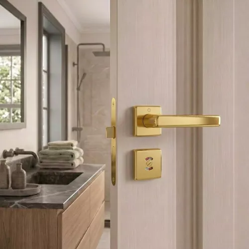 Swedoor Indoor Door Handle Dallas Gold With WC Knob