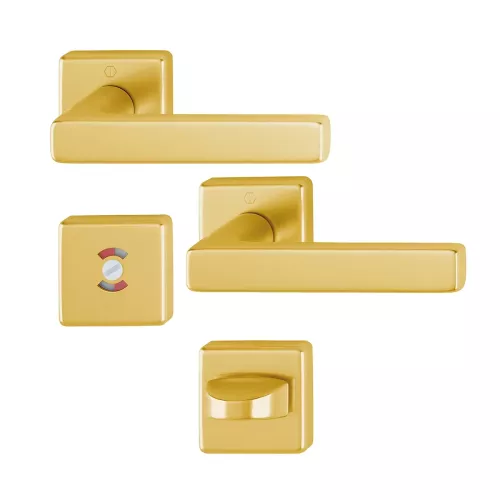 Swedoor Indoor Door Handle Dallas Gold With WC Knob
