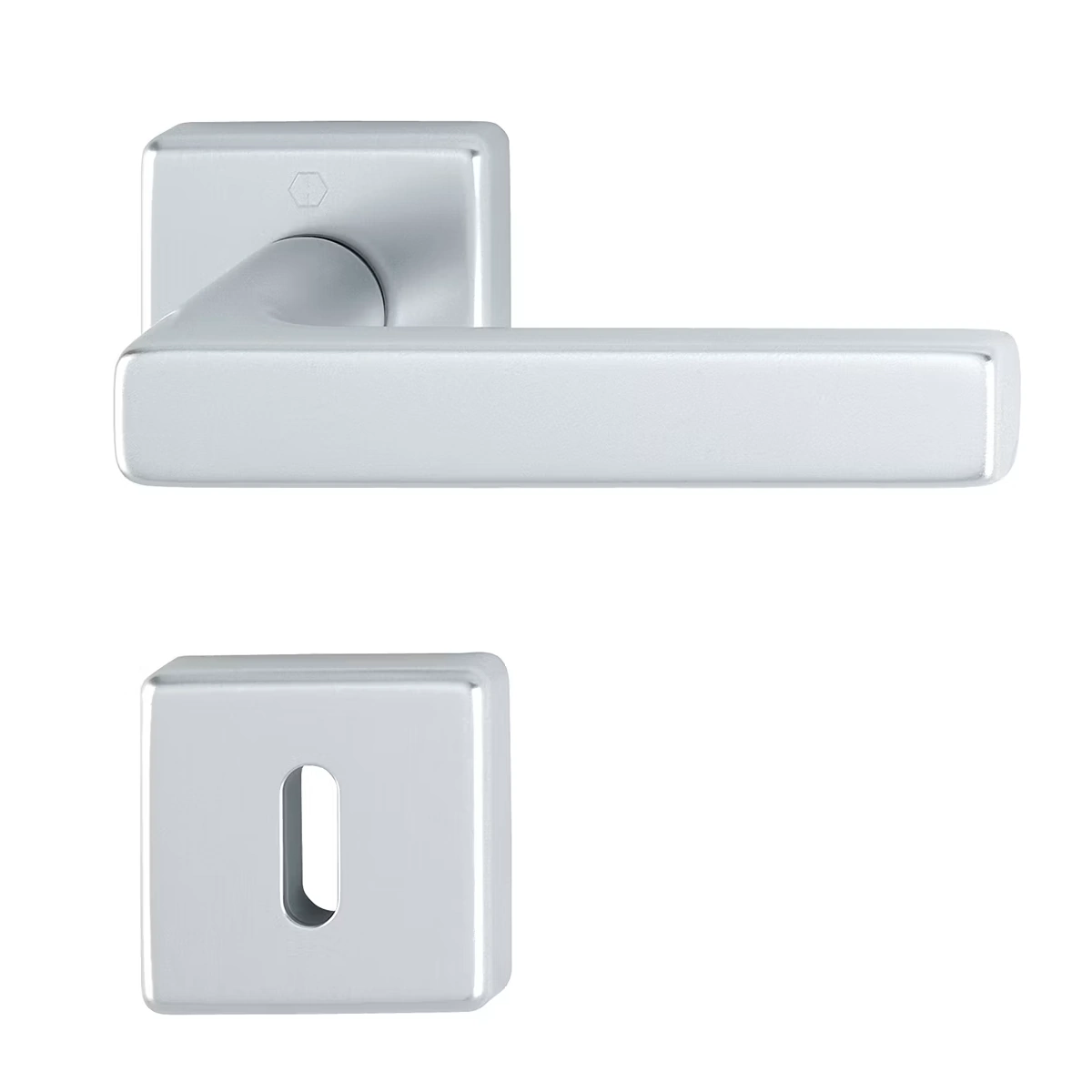 Swedoor Indoor Door Handle Dallas Silver With Key Plate