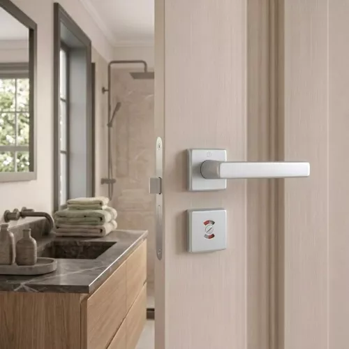Swedoor Indoor Door Handle Dallas Silver With WC Knob