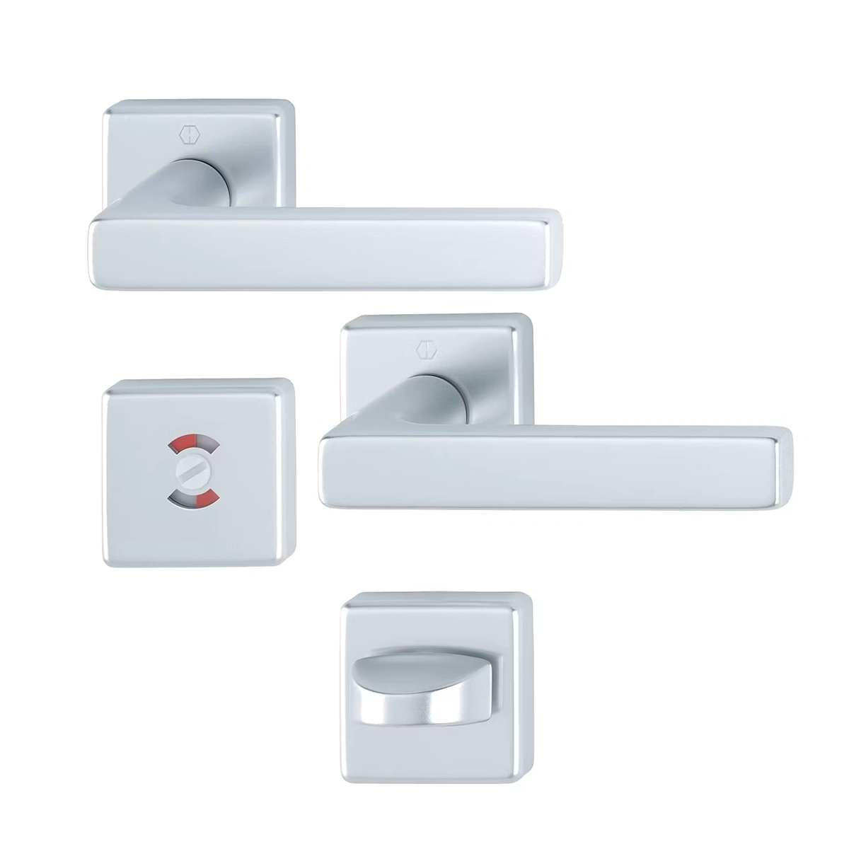 Swedoor Indoor Door Handle Dallas Silver With WC Knob