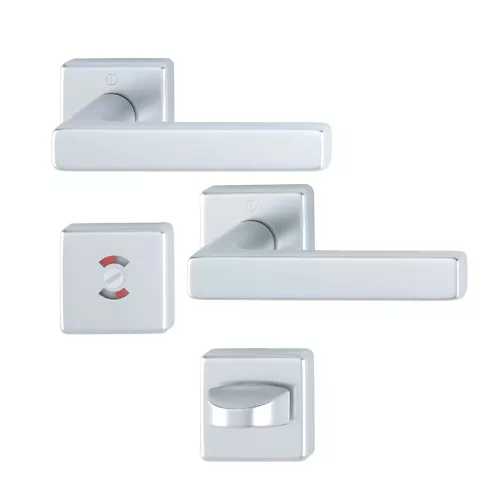 Swedoor Indoor Door Handle Dallas Silver With WC Knob
