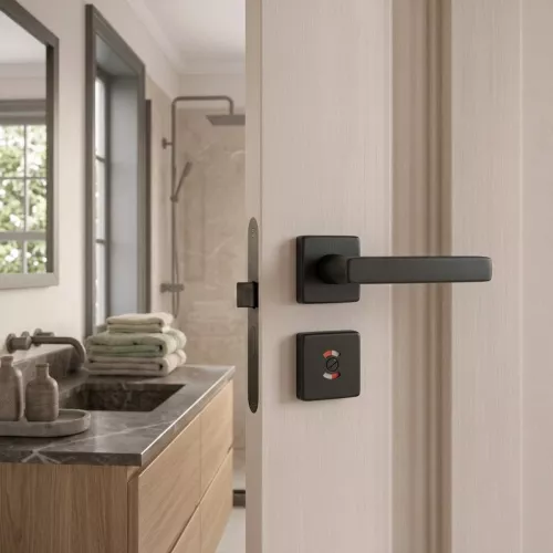 Swedoor Interior Door Handle Dallas Black With WC Knob