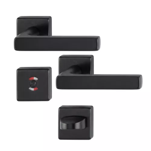 Swedoor Interior Door Handle Dallas Black With WC Knob