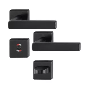 Swedoor Interior Door Handle Dallas Black With WC Knob