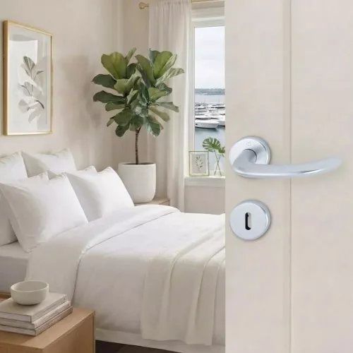 Swedoor Interior Door Handle Marseille Silver With Key Plate