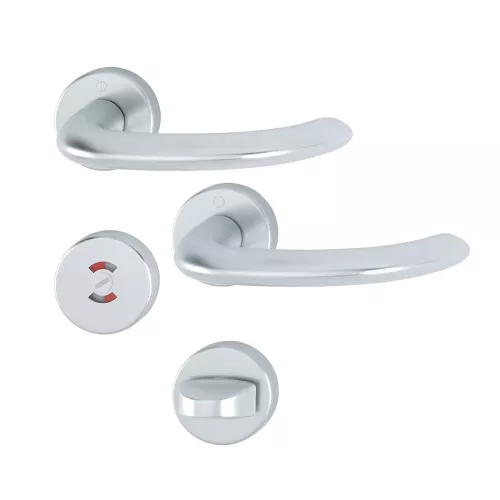 Swedoor Interior Door Handle Marseille Silver With WC Knob