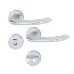 Swedoor Interior Door Handle Marseille Silver With WC Knob