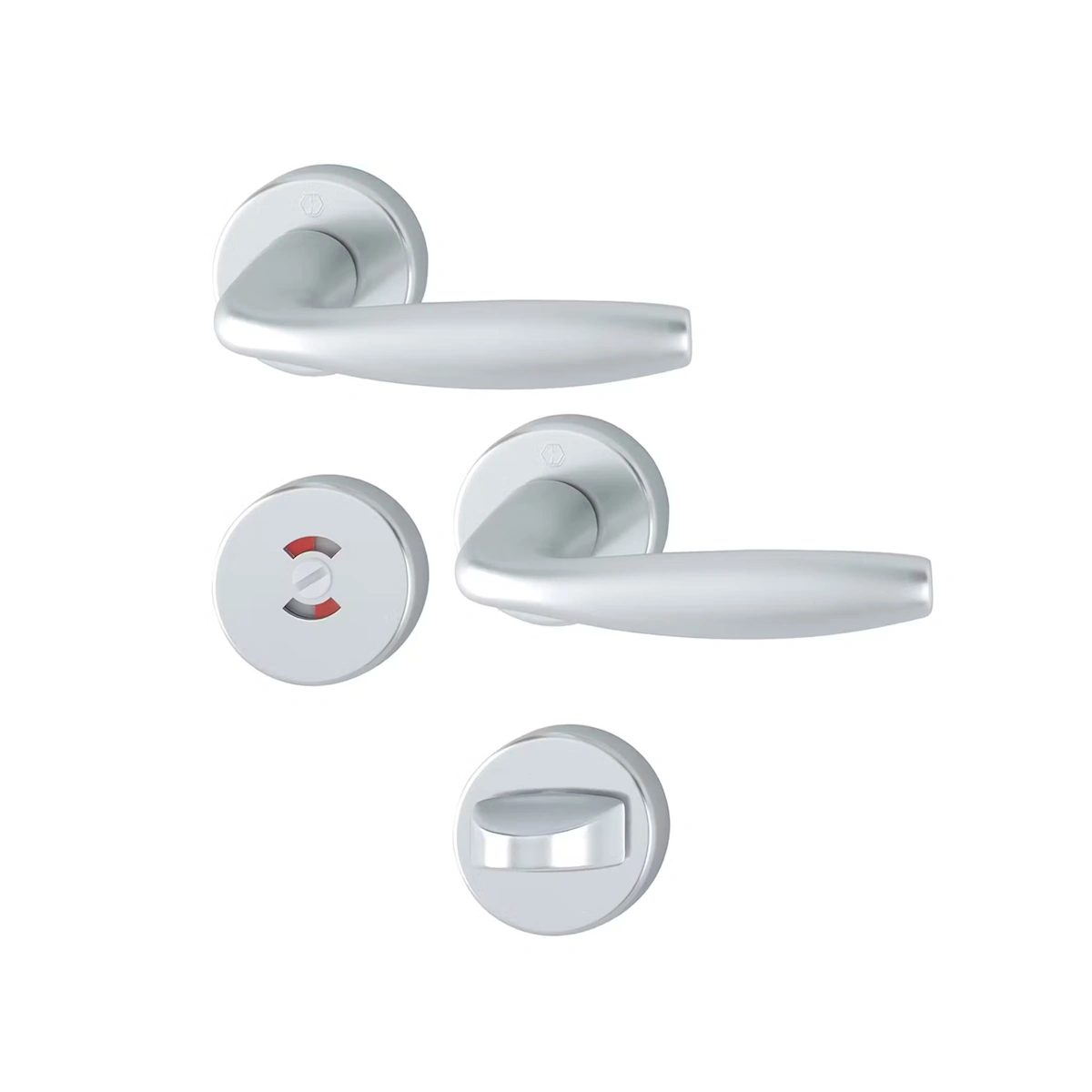 Swedoor Interior Door Handle New York Silver With WC Knob