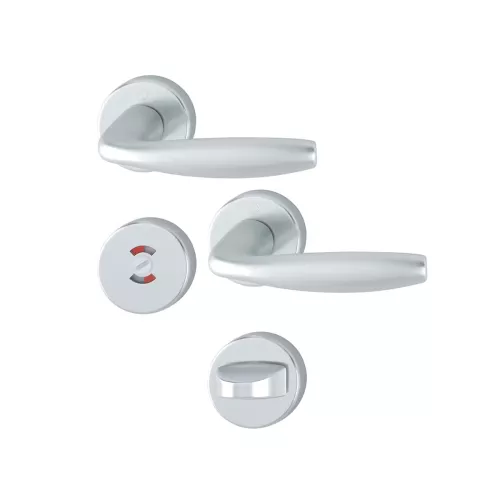 Swedoor Interior Door Handle New York Silver With WC Knob