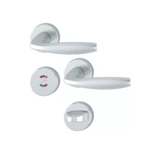 Swedoor Interior Door Handle New York Silver With WC Knob