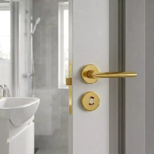 Swedoor Stockholm Interior Door Handle Gold With Toilet Lock