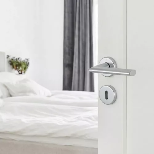 Swedoor Stockholm Silver Interior Door Handle With Key Plate