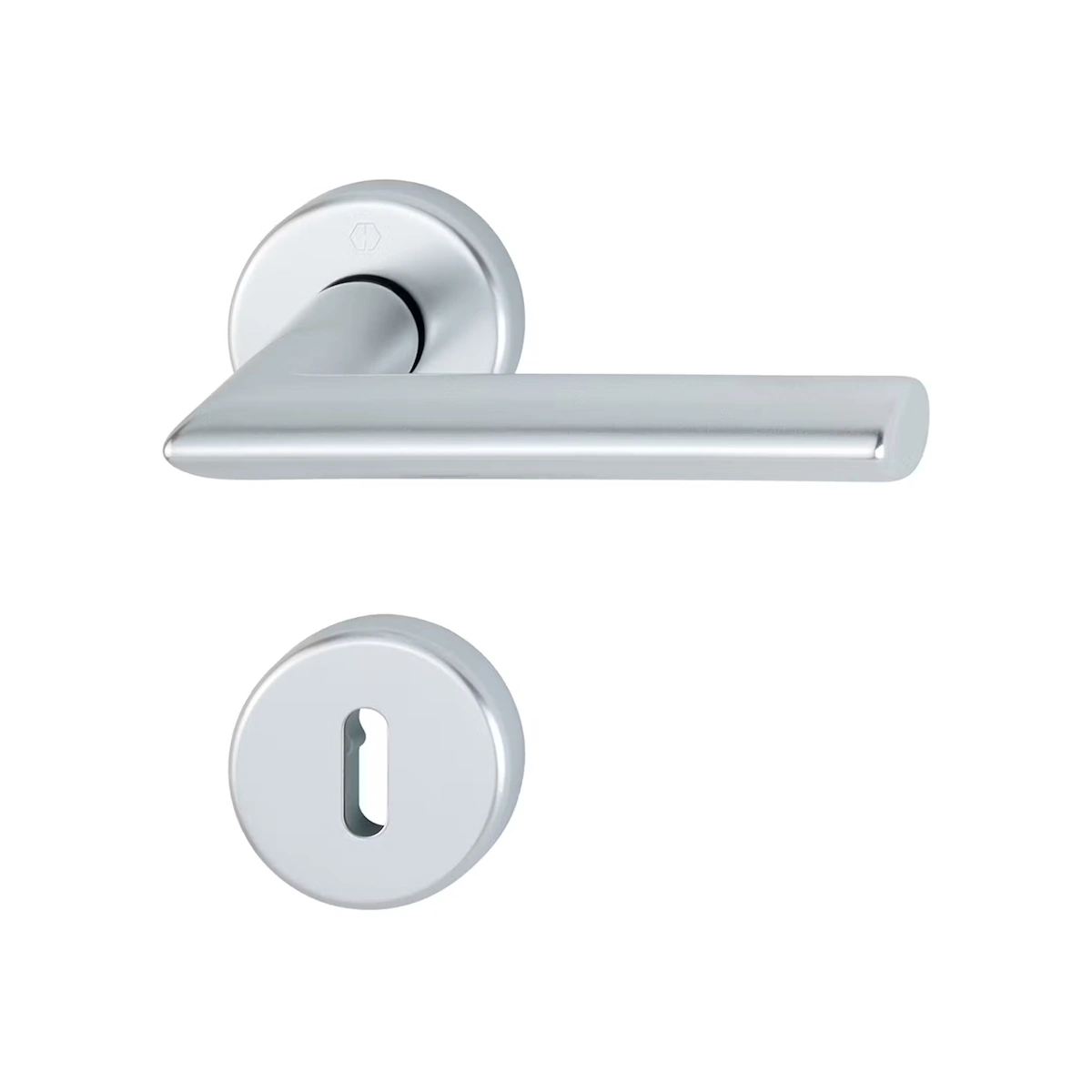Swedoor Stockholm Silver Interior Door Handle With Key Plate