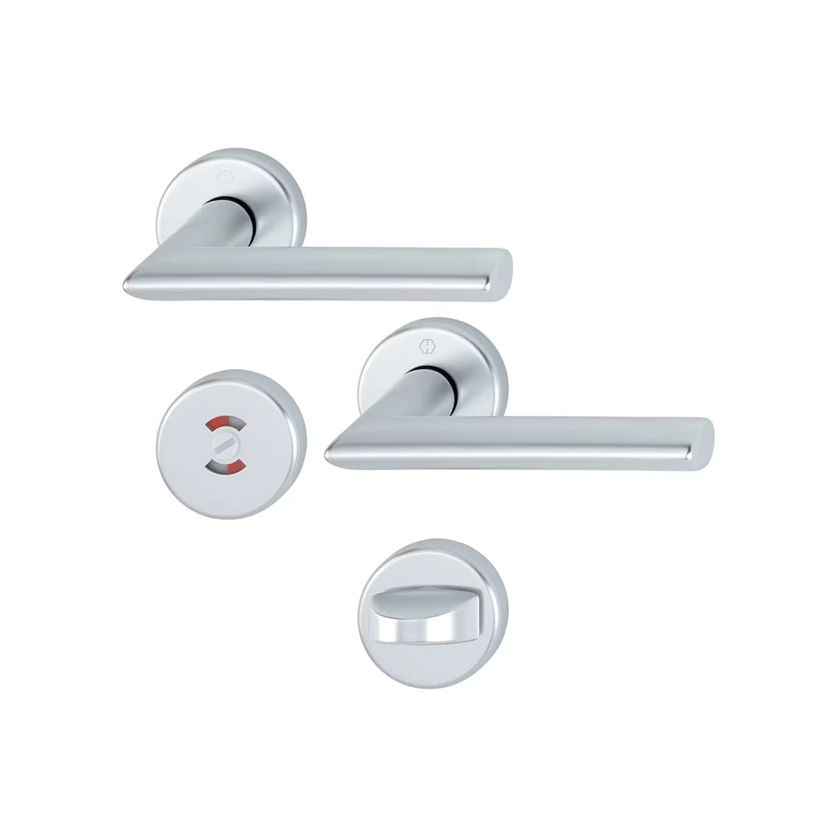 Swedoor Stockholm Silver Interior Door Handle With Toilet Lock